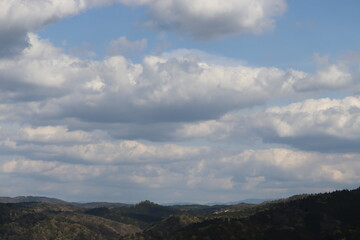 青空を背景にしたの本の美しい風景