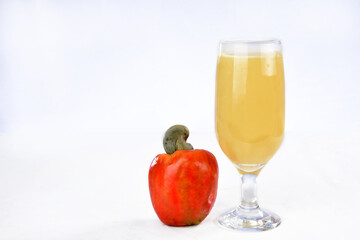 tasty tropical cashew fruit isolated on white background