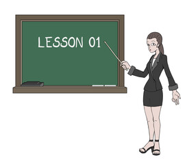 Woman teacher and lesson 01 message