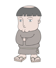 Funny monk draw