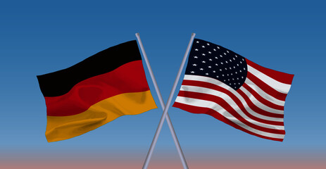 ドイツとアメリカの国旗