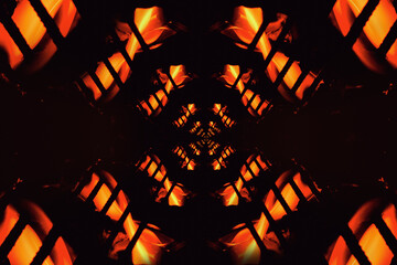 Fractal texture of intense fire coming out of the deepest parts of the earth forming an elemental...