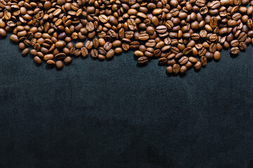 Coffee beans on dark background