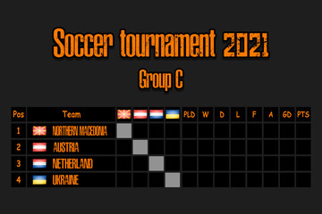 Soccer tournament 2021. Standings group C