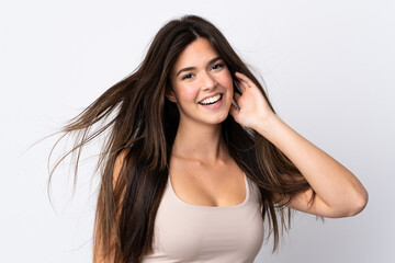 Fototapeta premium Teenager Brazilian girl over isolated background
