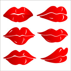 Fototapeta na wymiar Lips lipstick imprint. Kiss day. Vector illustration isolated on white background.