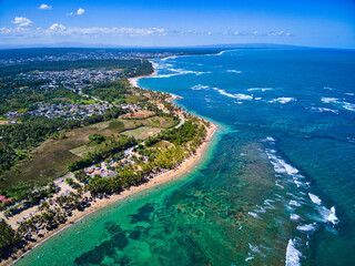 Amazing view of a beach and a coast in the Dominican Republic