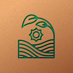 Eco farming green paper cut concept organic farm