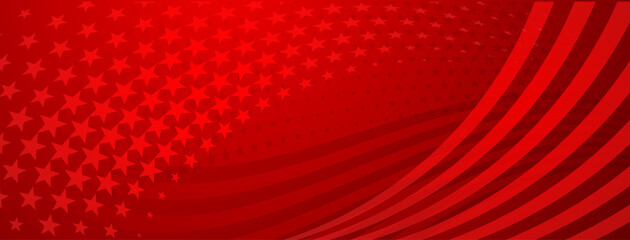 USA independence day abstract background with elements of american flag in red colors