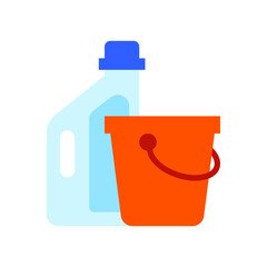 Cleaning equipment flat vector icon