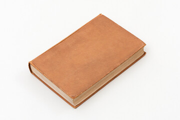 Old book cover, blank texture empty grunge design on white background