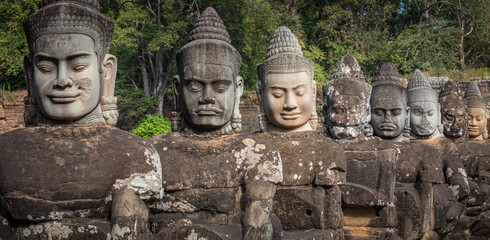 Fototapeta premium South Gate bridge in Angkor Thom