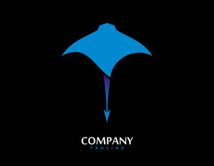 Elegant Stingray logo for sale. Logo is created with simple elegant design. Consist of two kind of colors, flat blue and gradient blue. But logo looks awesome in any color combination. This logo is gr