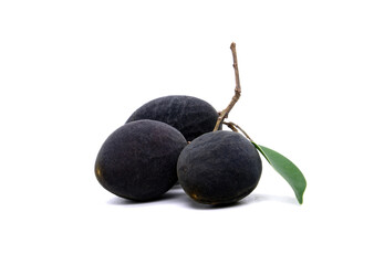 Black Velvet Tamarind (Dialium cochinchinense) isolated on white background.
