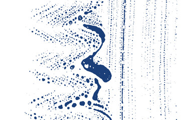 Grunge texture. Distress indigo rough trace. Elega