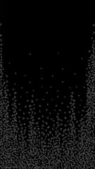 Falling numbers, big data concept. Binary white disorderly flying digits. Extra futuristic banner on black background. Digital vector illustration with falling numbers.