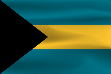 The flag of the Bahamas is beautiful, wrinkled with a beautiful flag of cloth.