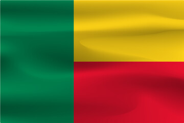 Obraz premium The flag of Benin is beautiful, the wrinkle of the flag cloth is beautiful wind.