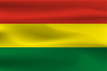 The flag of Bolivia is beautiful, the wrinkle of the flag cloth, the wind.