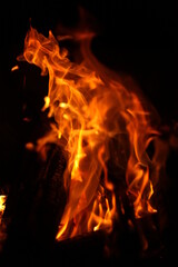 Fototapeta na wymiar Burning fire in the night