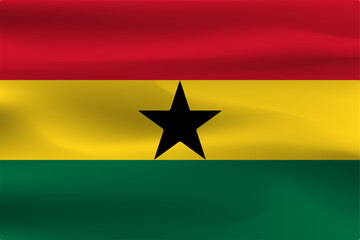 The flag of Ghana with its beautiful wrinkles, weight of shadow.
