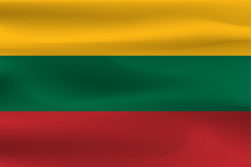 Obraz premium Country flag The beautifully wrinkled Lithuania has a shiny weight. 