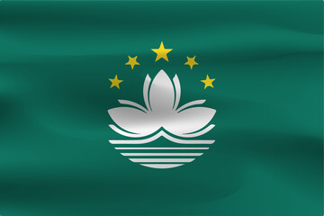 The flag of Macau is beautiful, the wrinkles of the flag cloth are beautiful.