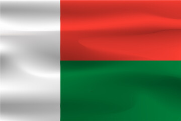 Obraz premium The beautiful flag of Madagascar, the wrinkles of the fluttering flags.