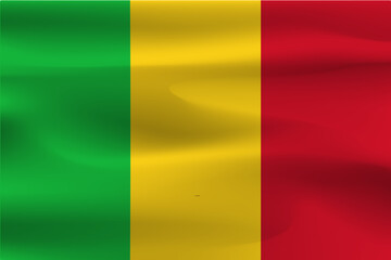 Obraz premium The flag of Mali is beautiful, wrinkles in the wind, beautiful flags.