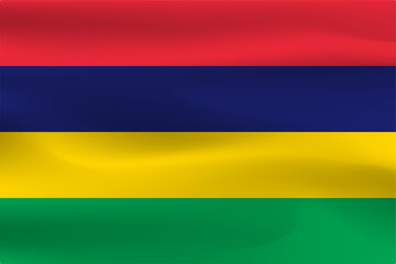 Mauritius flag is beautiful, wrinkled with fluttering flags.