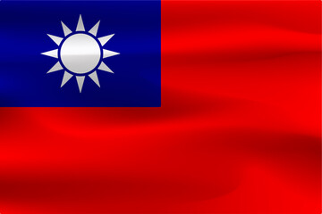 The Republic of China flag is beautiful, wrinkled with flying flags.