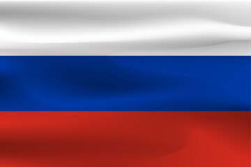 Country flag Russia with its beautiful wrinkles and shiny weight.
