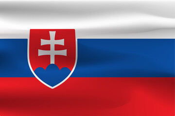 Obraz premium Country flag A beautiful wrinkled Slovakia with a sleek weight. 
