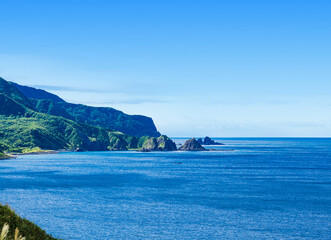 Fototapeta na wymiar 北海道　積丹半島　神威岬からの眺め