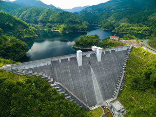 三室川ダムを空撮