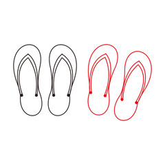 Flip flop slippers illustration icon sign