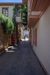 Fototapeta na wymiar Antalya, Turkey 05.20.2021: Streets in the center of the old city of Antalya in Turkey uncrowded