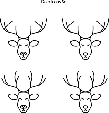 Deer logo, Reindeer Vector Logo element. Deer design icon. Vector illustration of a deer. Deer emblem logo. Flat design deer icon. Simple Deer Logo Symbol Template. Deer logo illustration. © Syafiq