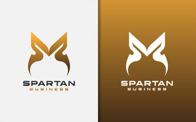 Fototapeta premium Abstract Initial Letter M or Double S with Strong Spartan Concept Logo Design. Vector Graphic Illustration.