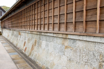 Fototapeta na wymiar 名古屋市有松の日本家屋、板張り