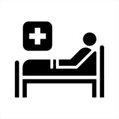 Medical supervision and treatment icon, vector and glyph