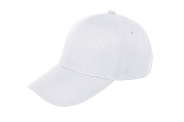 Baseball cap color white close-up of isolated view on white background
