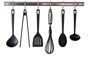 Kitchen utensils on white background