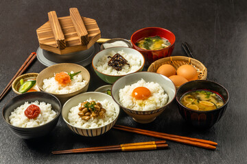 ごはんとおかず　Side dishes of rice japanese food