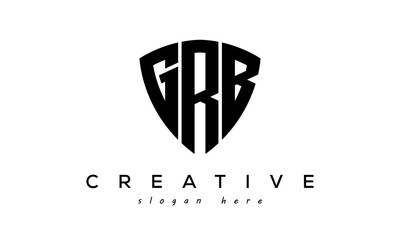 GRB letter creative logo with shield - obrazy, fototapety, plakaty