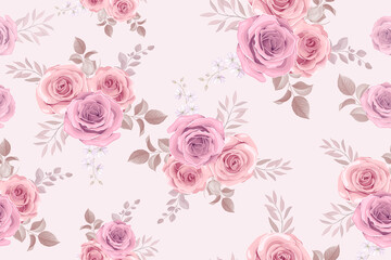 Seamless colorful floral pattern background design