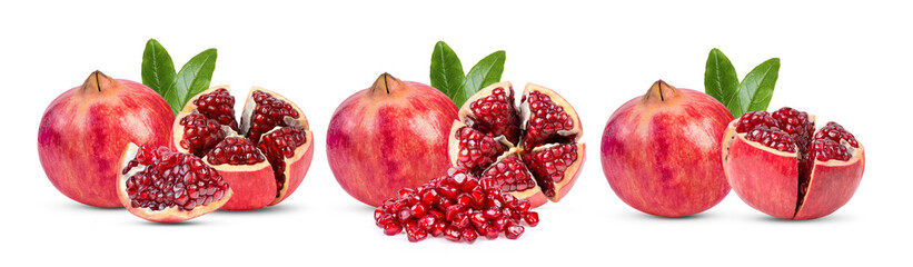 Pomegranate on wite background