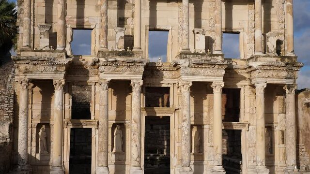 Ancient Library of Celsus. Roman building ruins in Ephesus. Anatolia. Turkey