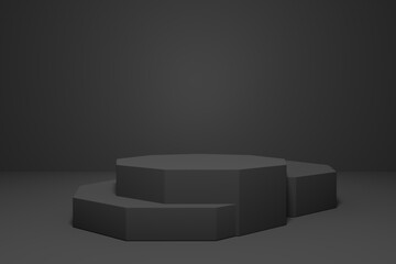 3D rendering of a black stages
