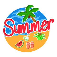 Fototapeta na wymiar summer beach icon